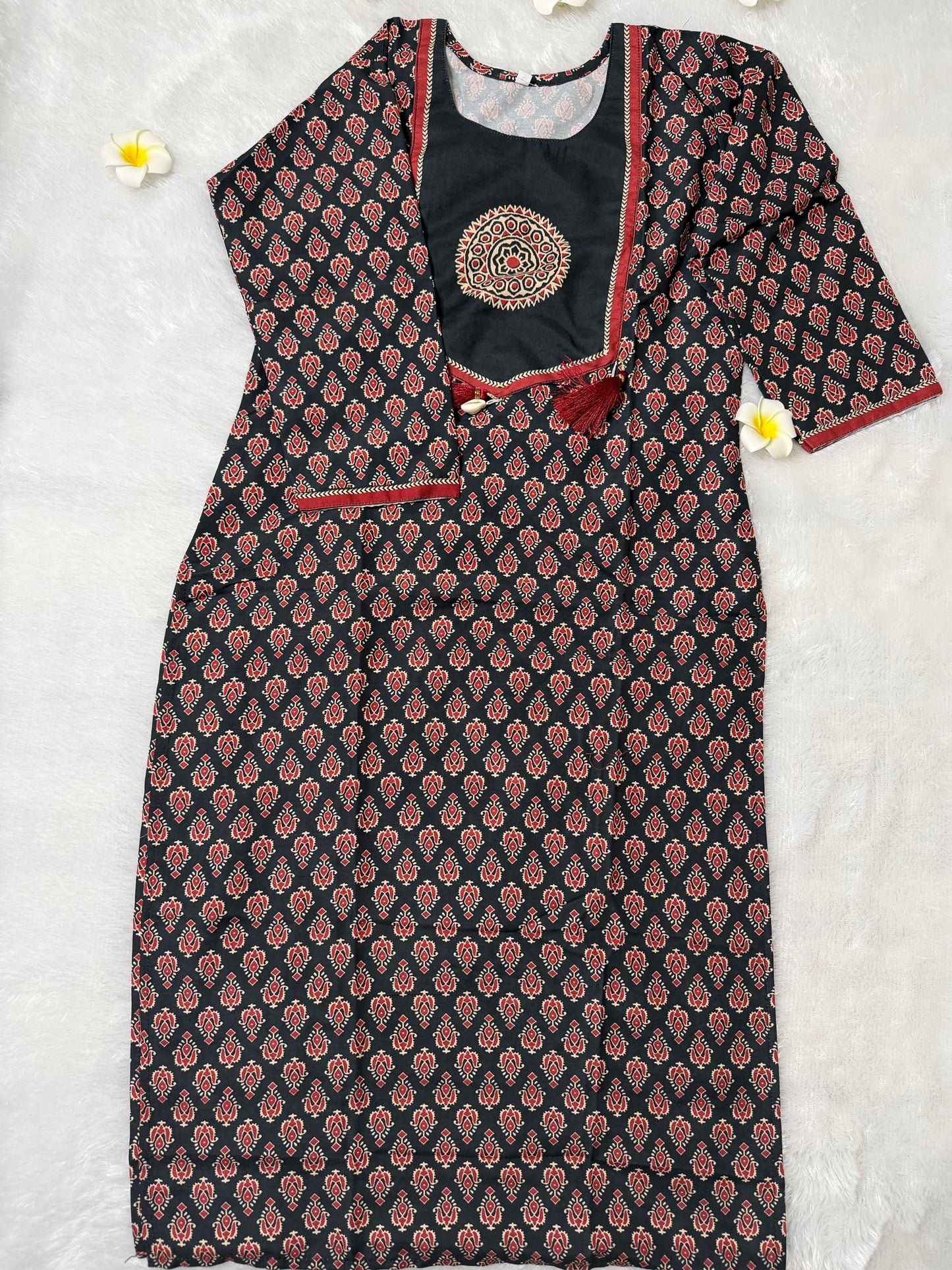 Black Ethnic Printed Kurta