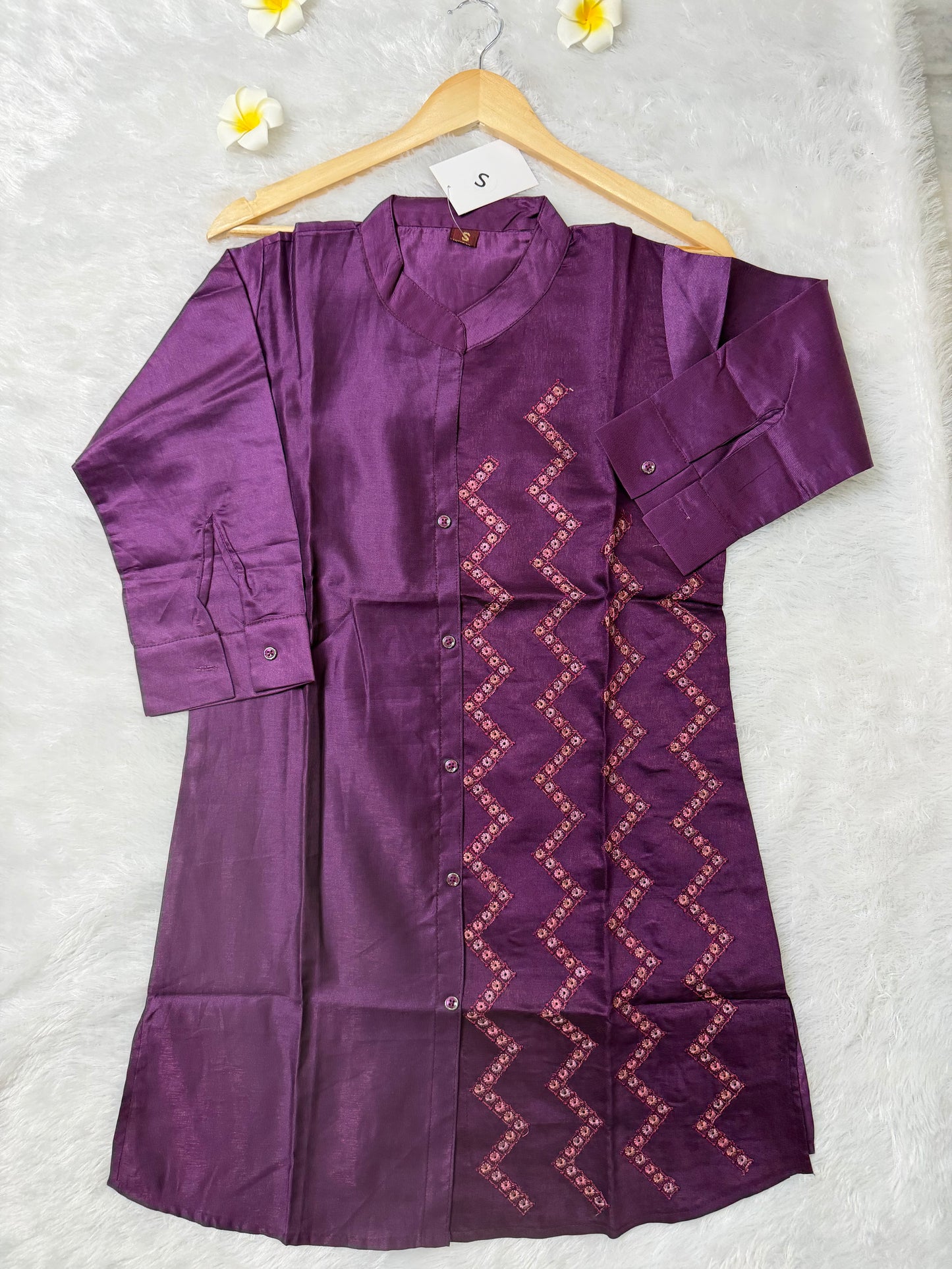 Purple Collar Neck Kurti