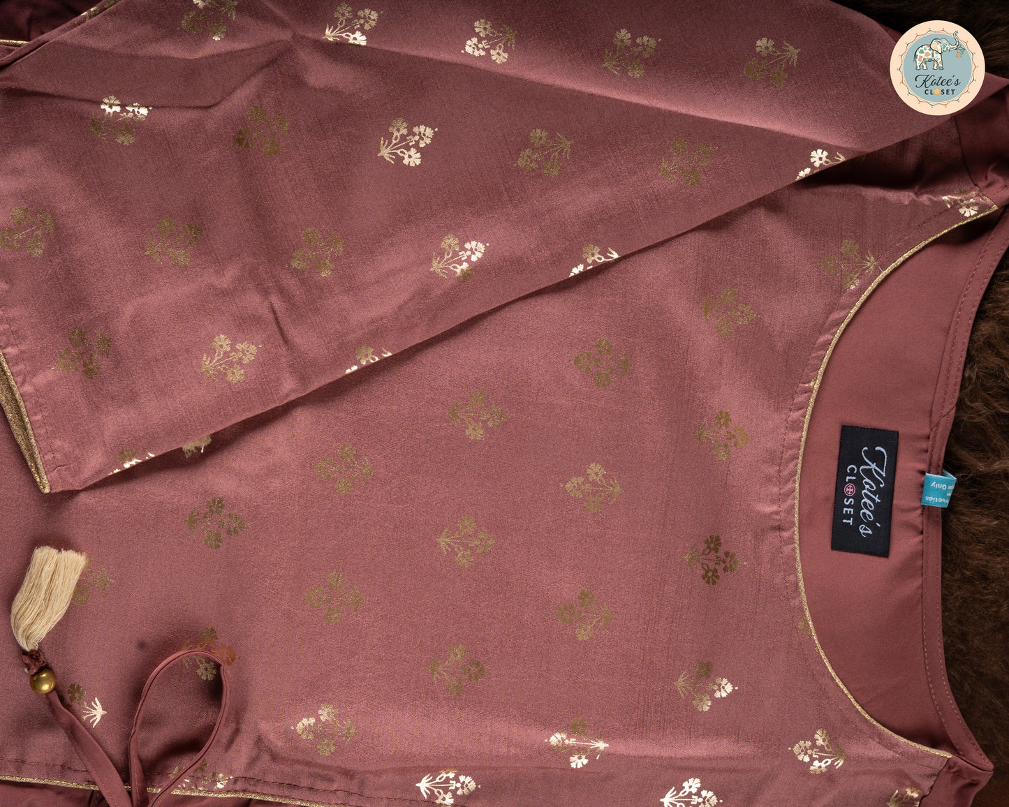 Mauve Gold Umbrella Kurta