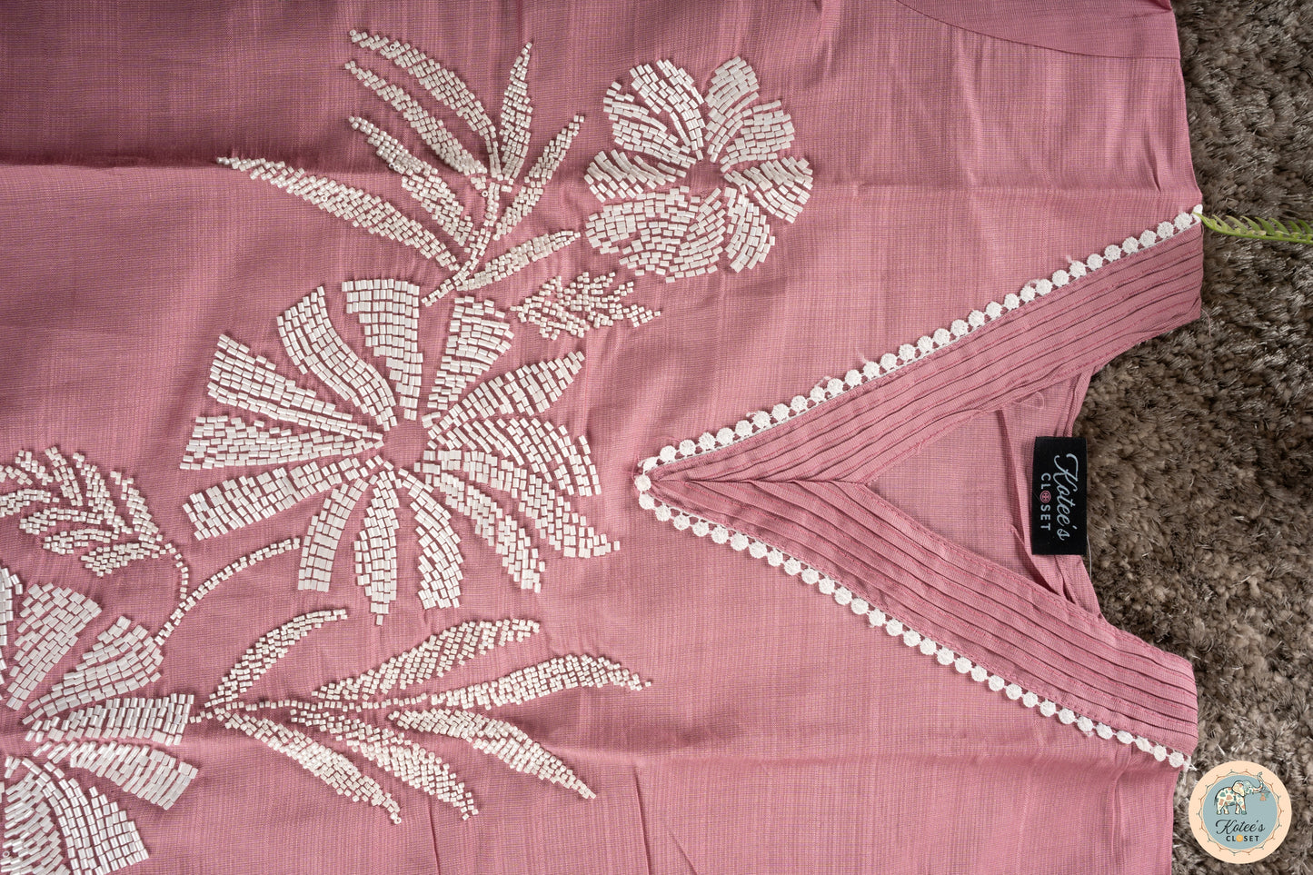 SilkTouch Embroidered Blush Co-ord Set