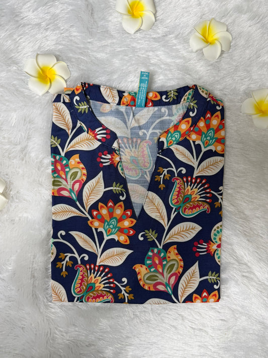 Floral Merakki Blue Top
