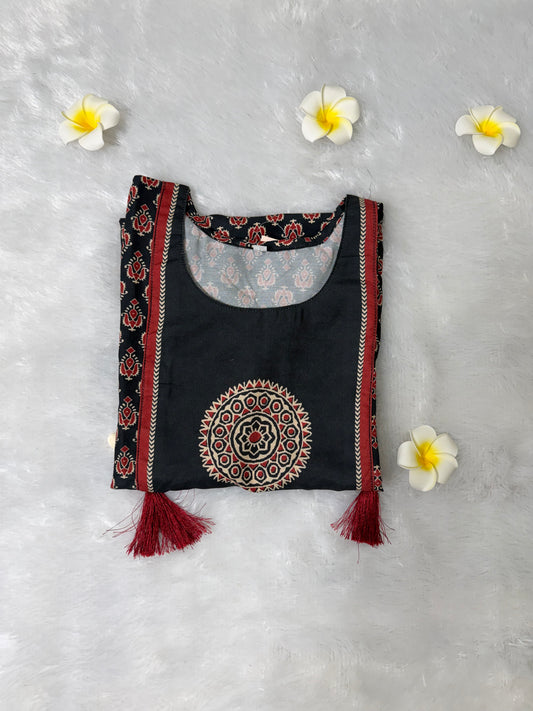 Black Ethnic Printed Kurta