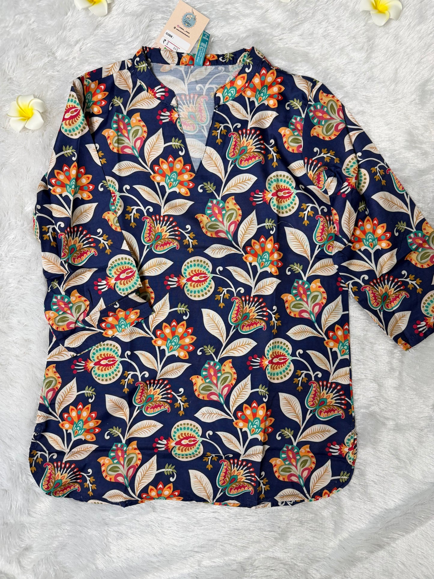 Floral Merakki Blue Top