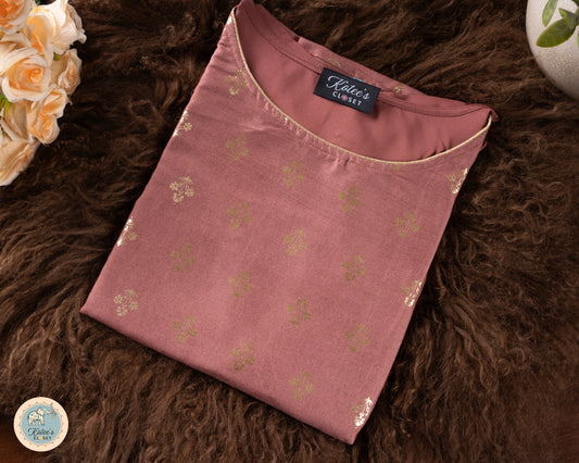 Mauve Gold Umbrella Kurta