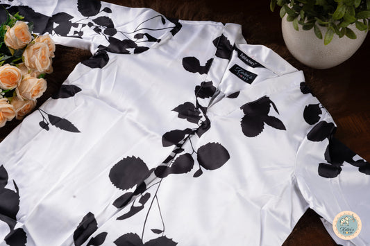Black & White Satin Elegance Top