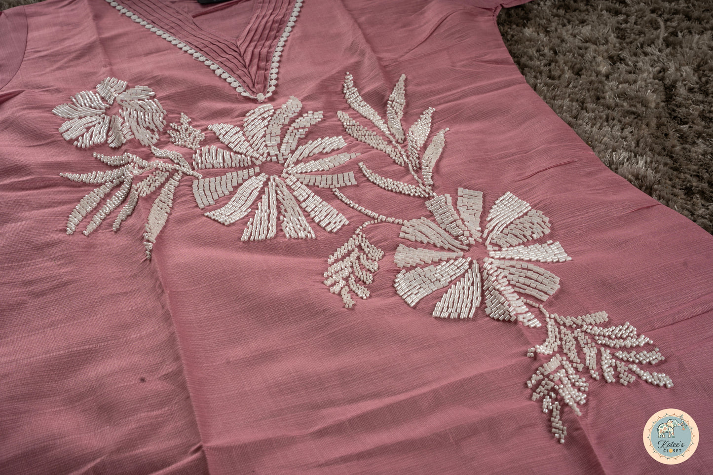 SilkTouch Embroidered Blush Co-ord Set