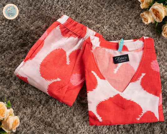 PureCotton Red Wave Co-ord Set