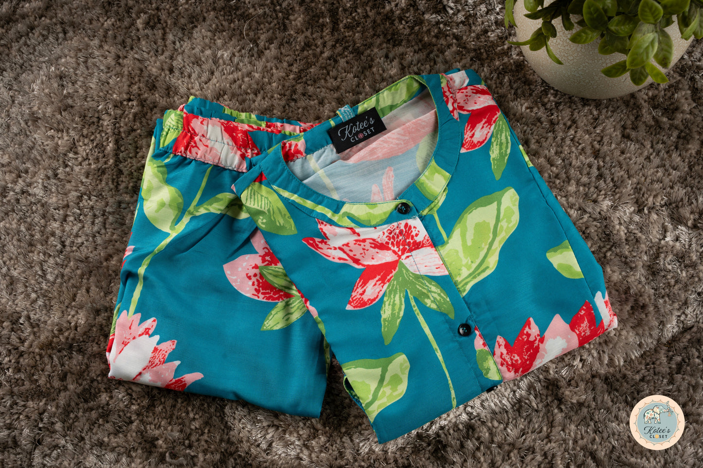 Blue Floral Breeze Coord Set