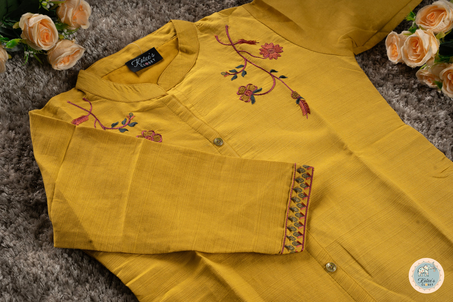 Mustard Elegance Cotton Co-Ord Set